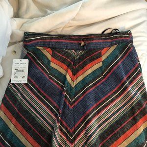 Free People Rainbow Striped Skirt